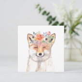 Fox waterverf Sinaasappel Bruin Wildlife Art Anima (Staand voorkant)
