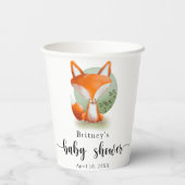 Fox welp - baby shower papieren bekers (Achterkant)