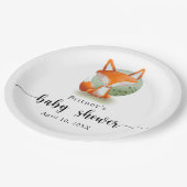 Fox welp - baby shower papieren bordje (Gekanteld)