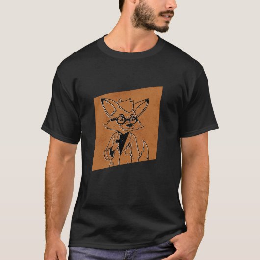 Fox Wetenschapper Werken Universiteit Lange Mouw T T-shirt (Voorkant)