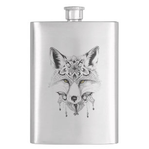Fox Wild Animal Natuur Illustratie Art Tattoo Flacon