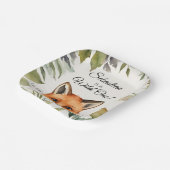 Fox Wild One Woodland Animal Verjaardagsfeestje Papieren Bordje (Gebogen)