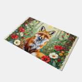 Fox Wildflower Forest Illustration Deurmat (Schuin)
