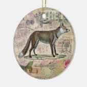 Fox Wildlife Collage  Illustratie Keramisch Ornament (Links)