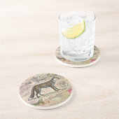 Fox Wildlife Collage  Illustratie Zandsteen Onderzetter (Zijkant)