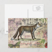 Fox Wildlife  Dierenillustratie Briefkaart (Voorkant / Achterkant)