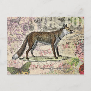 Fox Wildlife  Dierenillustratie Briefkaart