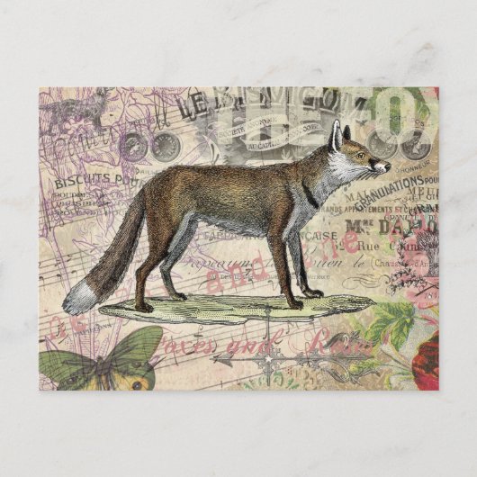 Fox Wildlife  Dierenillustratie Briefkaart (Voorkant)