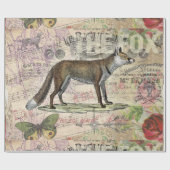 Fox Wildlife  Dierenillustratie Cadeaupapier (Vlak)