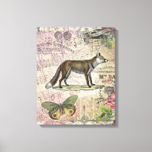 Fox Wildlife  Dierenillustratie Canvas Afdruk