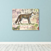 Fox Wildlife  Dierenillustratie Canvas Afdruk (Insitu (Houten vloer))