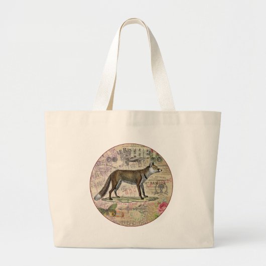 Fox Wildlife  Dierenillustratie Grote Tote Bag (Voorkant)