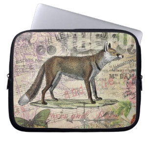Fox Wildlife  Dierenillustratie Laptop Sleeve