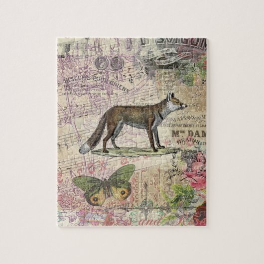 Fox Wildlife  Dierenillustratie Legpuzzel (Verticaal)