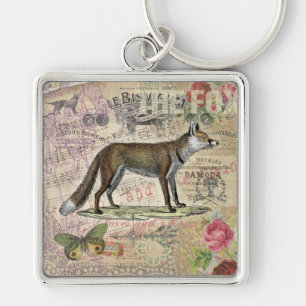 Fox Wildlife  Dierenillustratie Sleutelhanger
