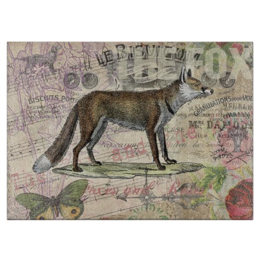 Fox Wildlife  Dierenillustratie Snijplank (Voorkant)
