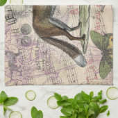 Fox Wildlife  Dierenillustratie Theedoek (Gevouwen)