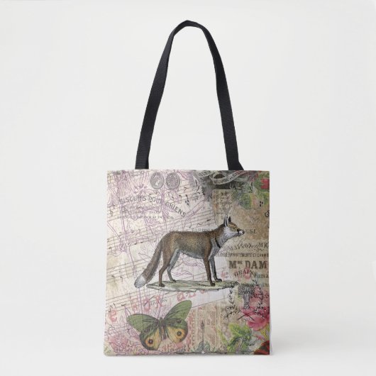 Fox Wildlife  Dierenillustratie Tote Bag (Voorkant)