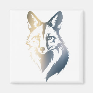 Fox Wildlife Natuur Illustratie Silhouette Stijl Magneet