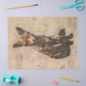 Fox Wildlife Retro Tekening Tissuepapier (Craft)