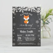 Fox Winter Baby shower Chalkboard Uitnodiging (Staand voorkant)