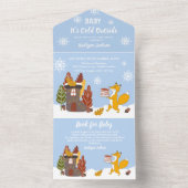 Fox Winter Baby shower Het is koud buiten All In One Uitnodiging (Binnen)