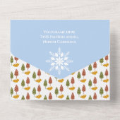 Fox Winter Baby shower Het is koud buiten All In One Uitnodiging (Achterkant)