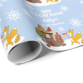 Fox Winter Baby shower Het is koud buiten Gift Cadeaupapier (Rol Hoek)