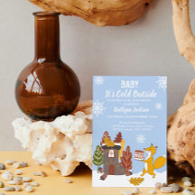 Fox Winter Baby shower Het is koud buiten