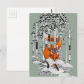 Fox winter briefkaart (Voorkant / Achterkant)