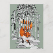 Fox winter briefkaart (Voorkant)