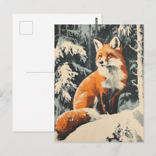 Fox Winter Briefkaart (Voorkant / Achterkant)