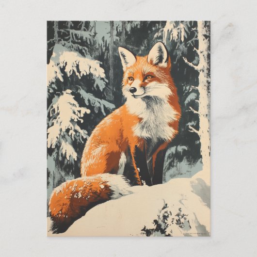 Fox Winter  Briefkaart (Voorkant)