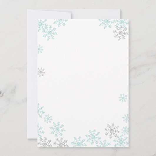 Fox Winter ONEderland Snow Birthday Invite Mint Kaart (Achterkant)