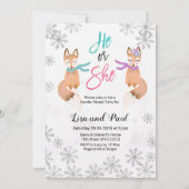 Fox Winter Silver uitnodiging voor genderonthullin (Voorkant)