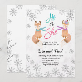 Fox Winter Silver uitnodiging voor genderonthullin