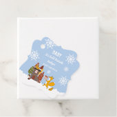 Fox Winter Snowflakes Baby shower Gift Bedankjes Labels (In situ)