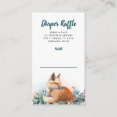 Fox Winter Woodland Baby shower Luier Raffle Informatiekaartje (Voorkant)