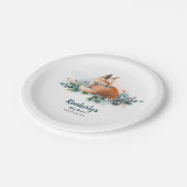 Fox Winter Woodland Baby shower Papieren Bordje (Gekanteld)