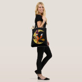 Fox Witch RIding a Broom Funny Halloween Animal Tote Bag (Op model)