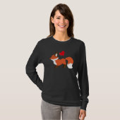 Fox With Heart Balloon Valentines Day Love Boys T-shirt (Voorkant volledig)