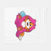 Fox with Pillow and Blanket Fleece Deken (Voorkant (Horizontaal))