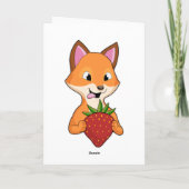 Fox with Strawberry Kaart (Achterkant)