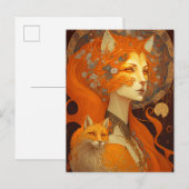 Fox Woman Fantasy Art Briefkaart (Voorkant / Achterkant)