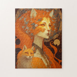 Fox Woman Fantasy Art Legpuzzel