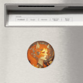 Fox Woman Fantasy Art Magneet (Insitu (Vaatwasser))