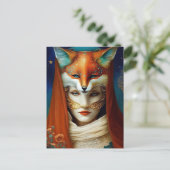 Fox Woman Surreal Fantasy Art Briefkaart (Staand voorkant)