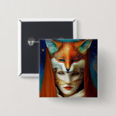 Fox Woman Surreal Fantasy Art Vierkante Button 5,1 Cm (Voorkant /achterkant)