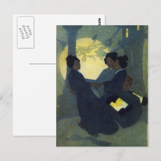 Fox women Kitsune in menselijke vorm door Bertha L Briefkaart (Voorkant / Achterkant)