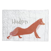 Fox Wood Texture van de Zaal van de jongen Kussensloop (Achterkant)